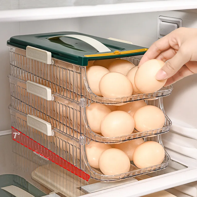 Automatic Rolling Egg Storage Box, Food Grade Holder, Refrigerator, New Compact and portable Simple high appearance level