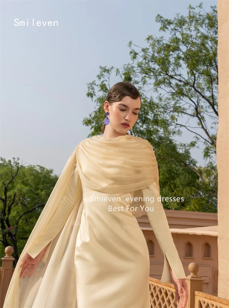 فستان Smileven أنيق بحورية البحر للحفلات الراقصة بأكمام كاملة رداء حفلات شال رسمي مناسبة مخصصة 2026