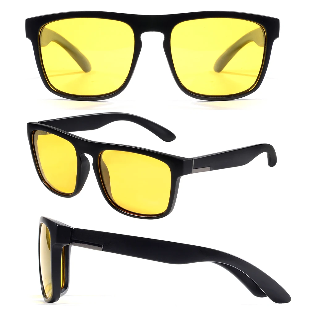 CRIXALIS Polarisierte quadratische Mode-Sonnenbrille für Männer und Frauen, Nachtsichtlinse, Fahren am Abend, Angeln, antireflektierend, UV400 – Detail 6