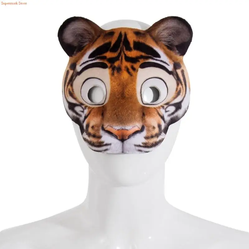 Q5WE Reusable Animal Play Play Masks Elástico Headband Soft Eva Kids Accesorios para disfraces para actuaciones escolares