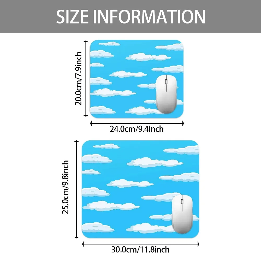 CIFBUY Mini Gaming Mouse Pad Cartoon Blue Sky Desk Mat Anti Slip Rubber Base Stitched Edges Home Office PC Laptop Accessories