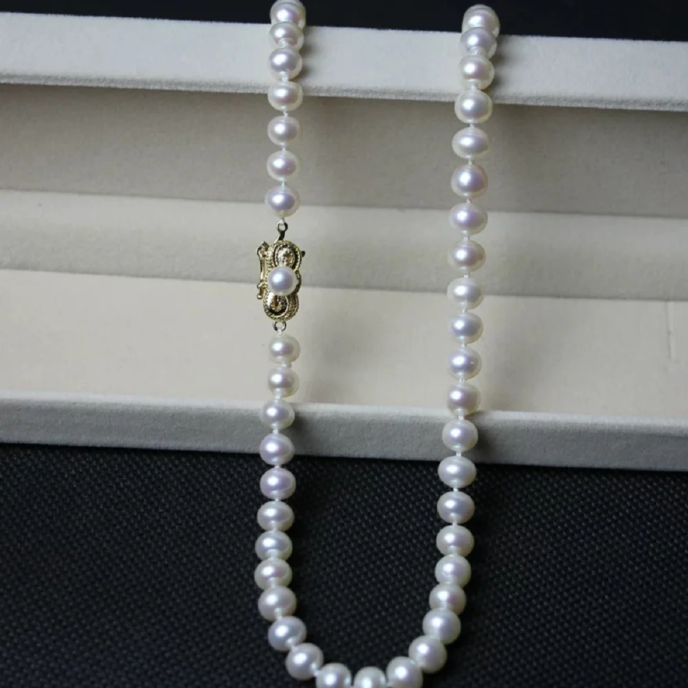 Japan-Gorgeous Jewelry AAAA8-9mm Natural Pearl Necklace 16in/18in - Supports Customized Sizes