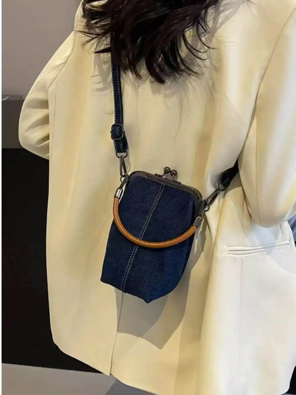 Unique Design Women\'s Shoulder Bag Denim Small Handbag Jeans Female Messenger Bag Phone Sling Bag Bolsa Blue Bao