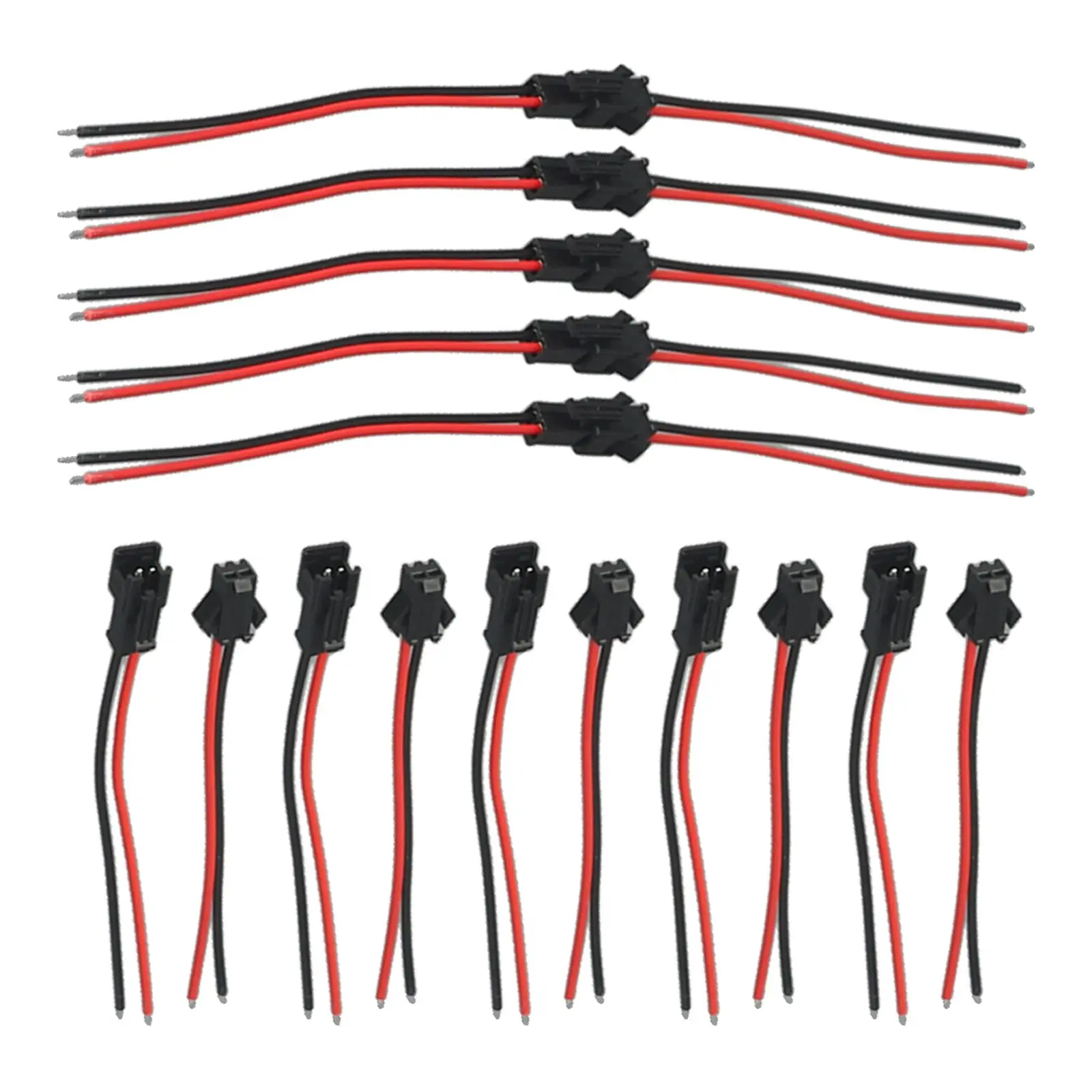 20pcs Connector Set Male to Female Terminal Wires with PVC Insulation and Copper Conductors for Electrical Projects