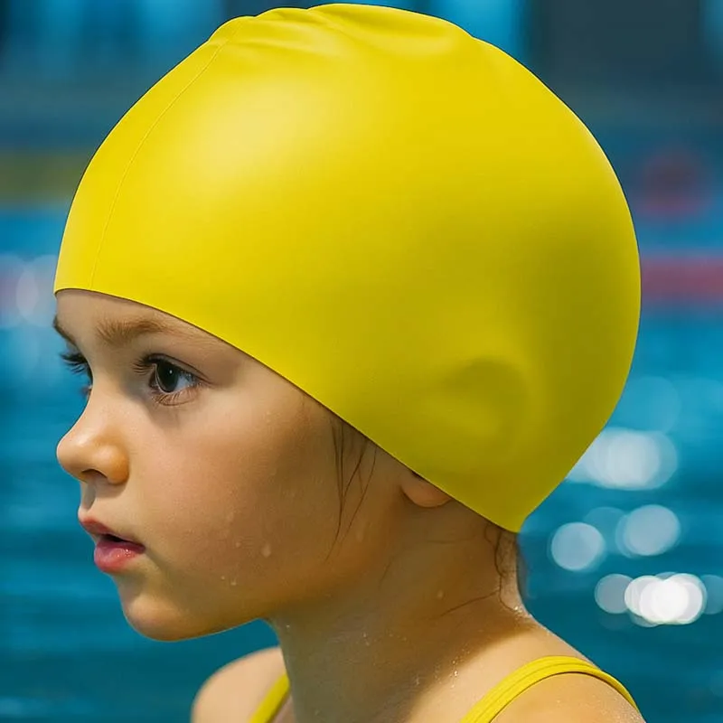 

Outdoor Sports Children's Swimming Cap, Ear Protection, Large Size Silicone Swim Cap, Unisex, Comfortable Fit, Waterproof
