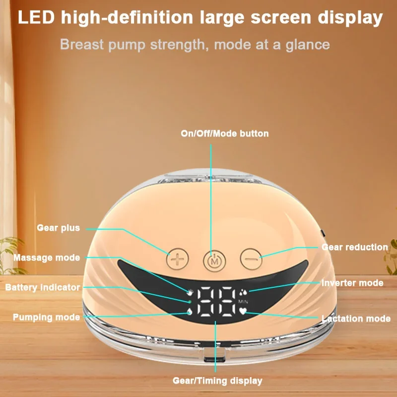 Poręczny laktator do mleka Silikonowy wyświetlacz LCD Zestaw głośnomówiący Elektryczny laktator Przenośny i wygodny dla początkujących matek