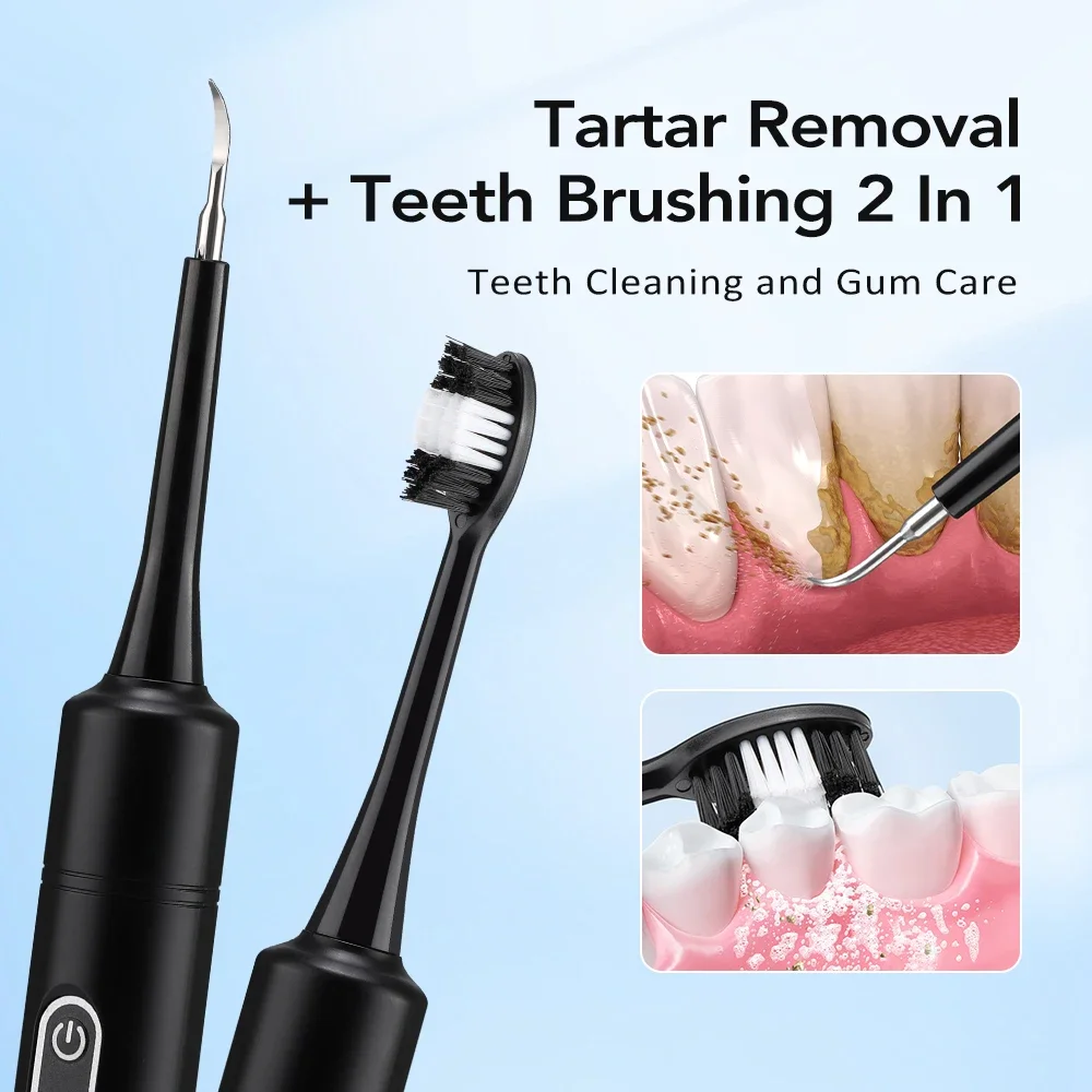Electric Sonic Vibration Dental Scaler Teeth Whitening Plaque Calculus Coffee Smoke Stains Tartar Removal Toothbrush Tooth Clean view 4