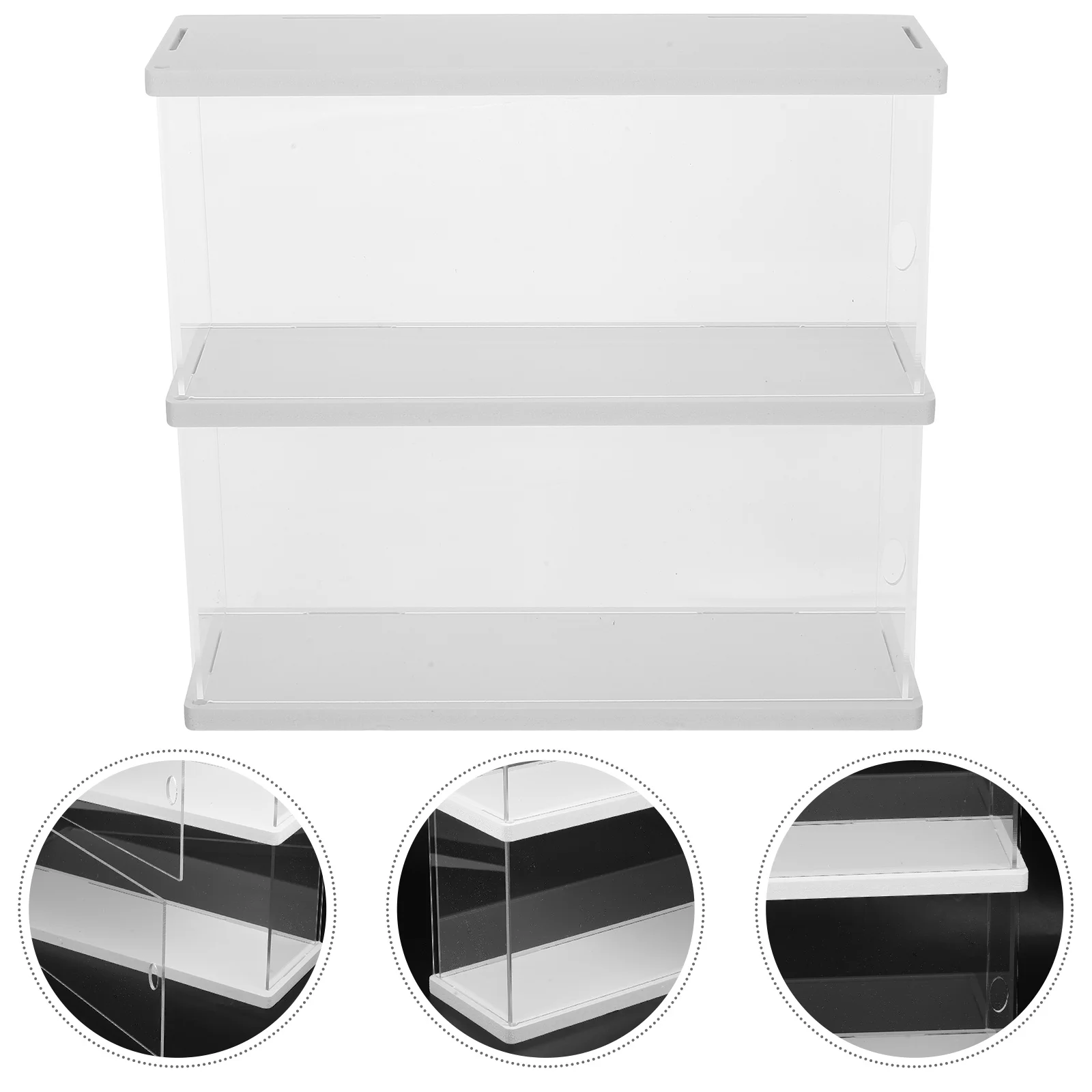 

Clear Acrylic Display Box Action Figures Display Case Storage Box Countertop Box Organizer 2-layer figure boxes