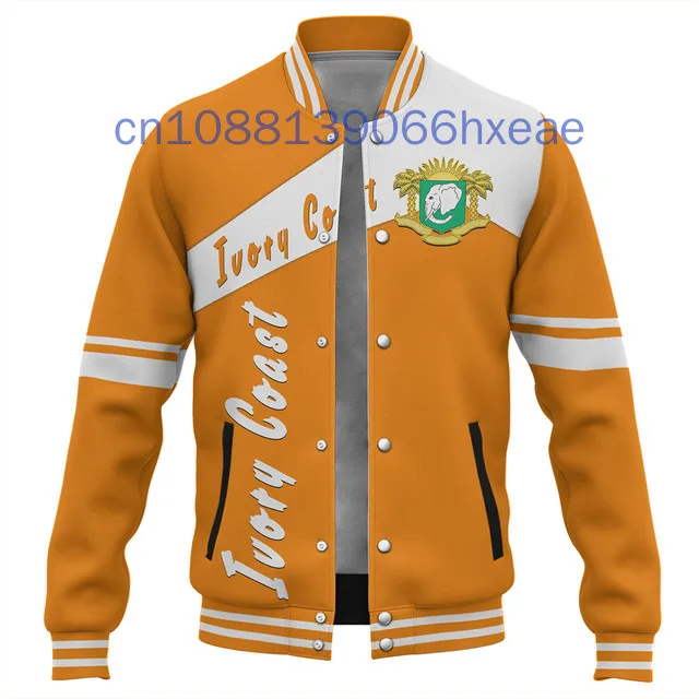 

2025 Autumn/Winter New Ivory Coast Baseball Jacket 3D Printed Christmas Fashion Men's and Women's Children's Jacket Coat