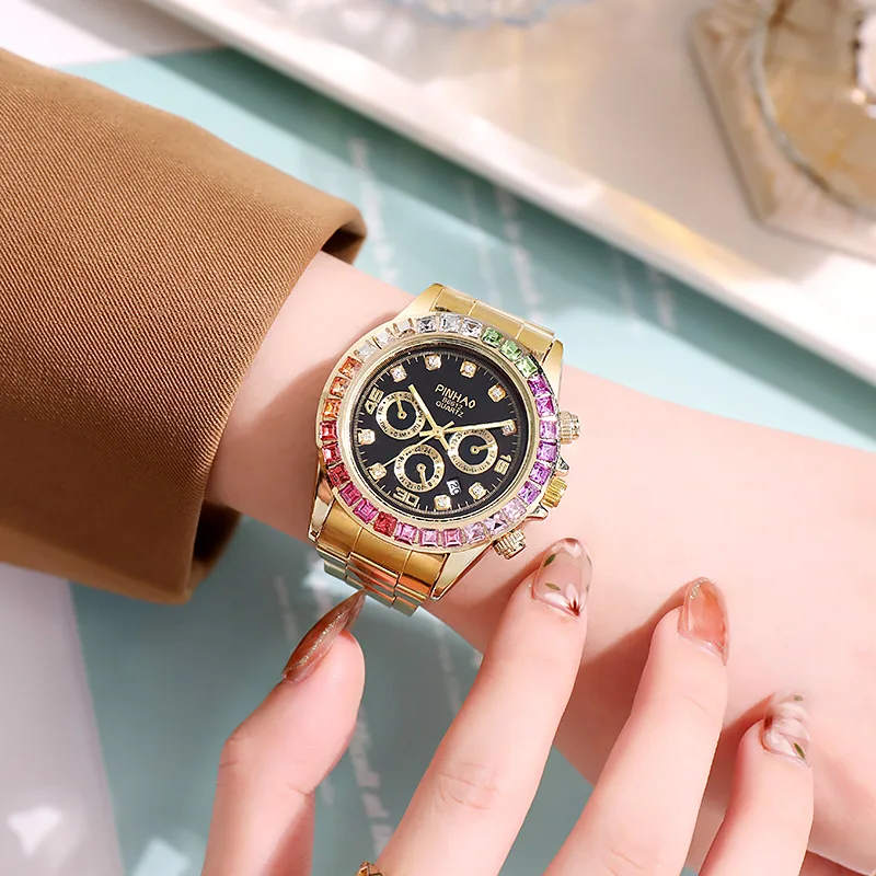 New Fashion Rhinestone Women Quartz Watch Luxury Brand Waterproof Relogio Feminino Casual Wrist watch النساء الكوارتز الساعات