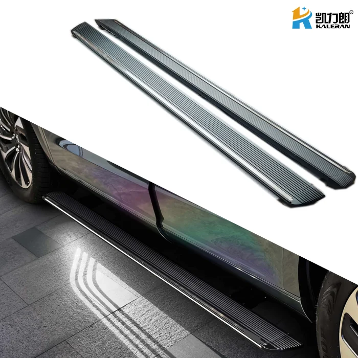 Smart Electric Side Steps, Power Running Boards with Angel Wing Courtesy Light for Aito M7 M8 M9, Aircraft Grade Aluminum, Black