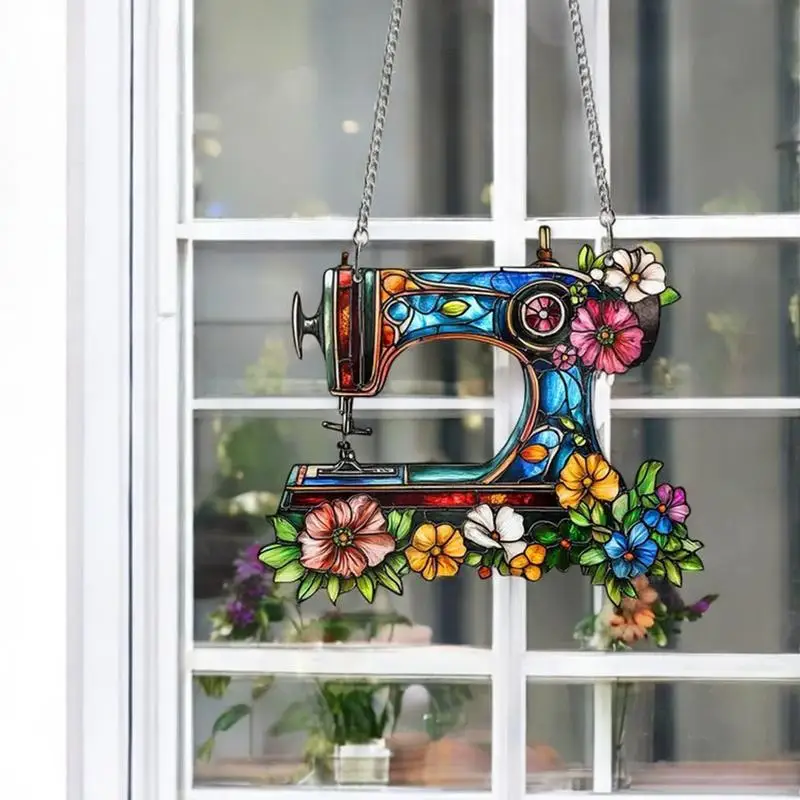 Sewing Ornament Small 2D Sewing Machine Ornaments Car Ornaments Wall Pendant Multi-Purpose Home Decor For Christmas Tree Home