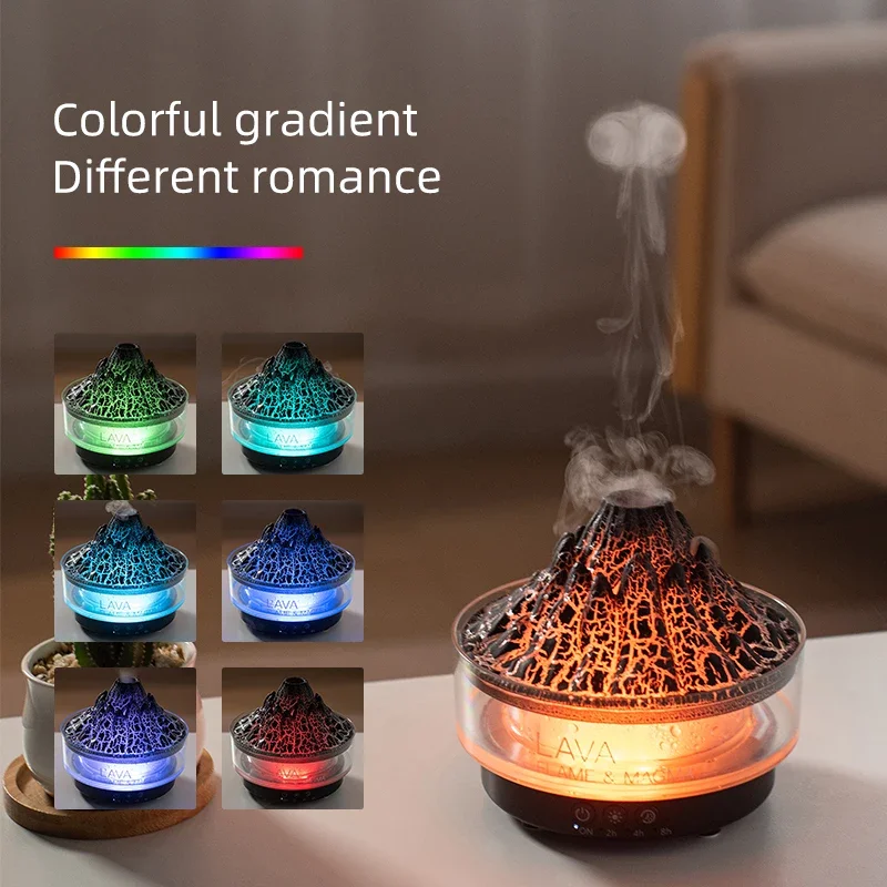 Home Appliances Volcano Aromatherapy Diffuser Ultrasonic Air Humidifier Remote Control Flame Diffuser Suitable For Home Bedroom