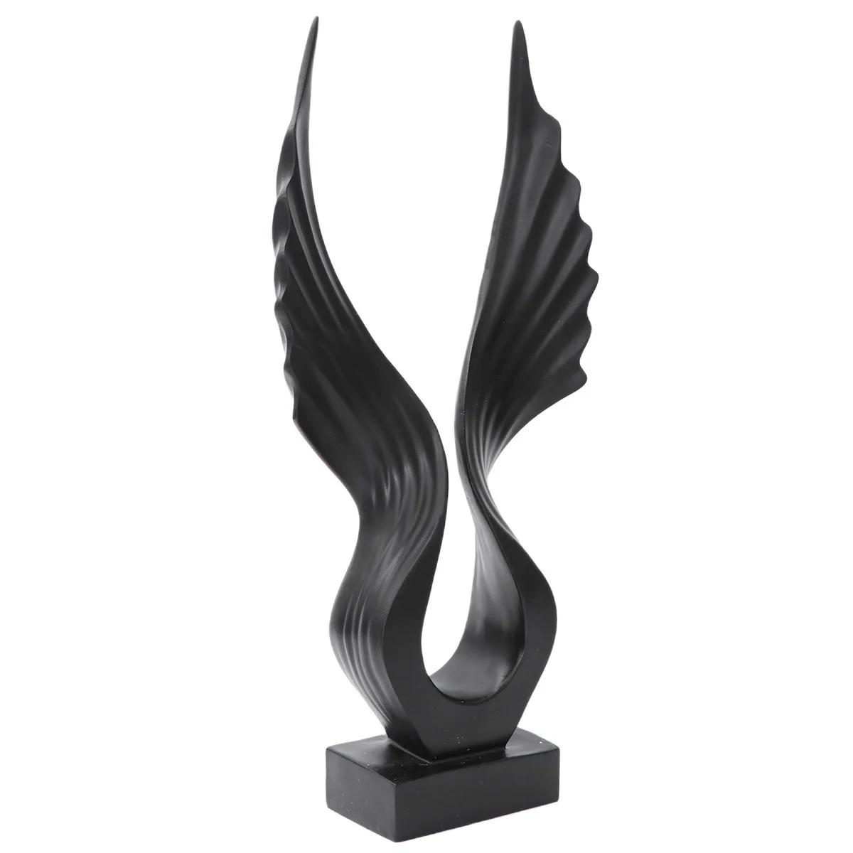 

1pc Angel Wing Statue Resin Sculpture Tabletop Decoration Ornament for Living Room Bedroom Cabinet (Black)