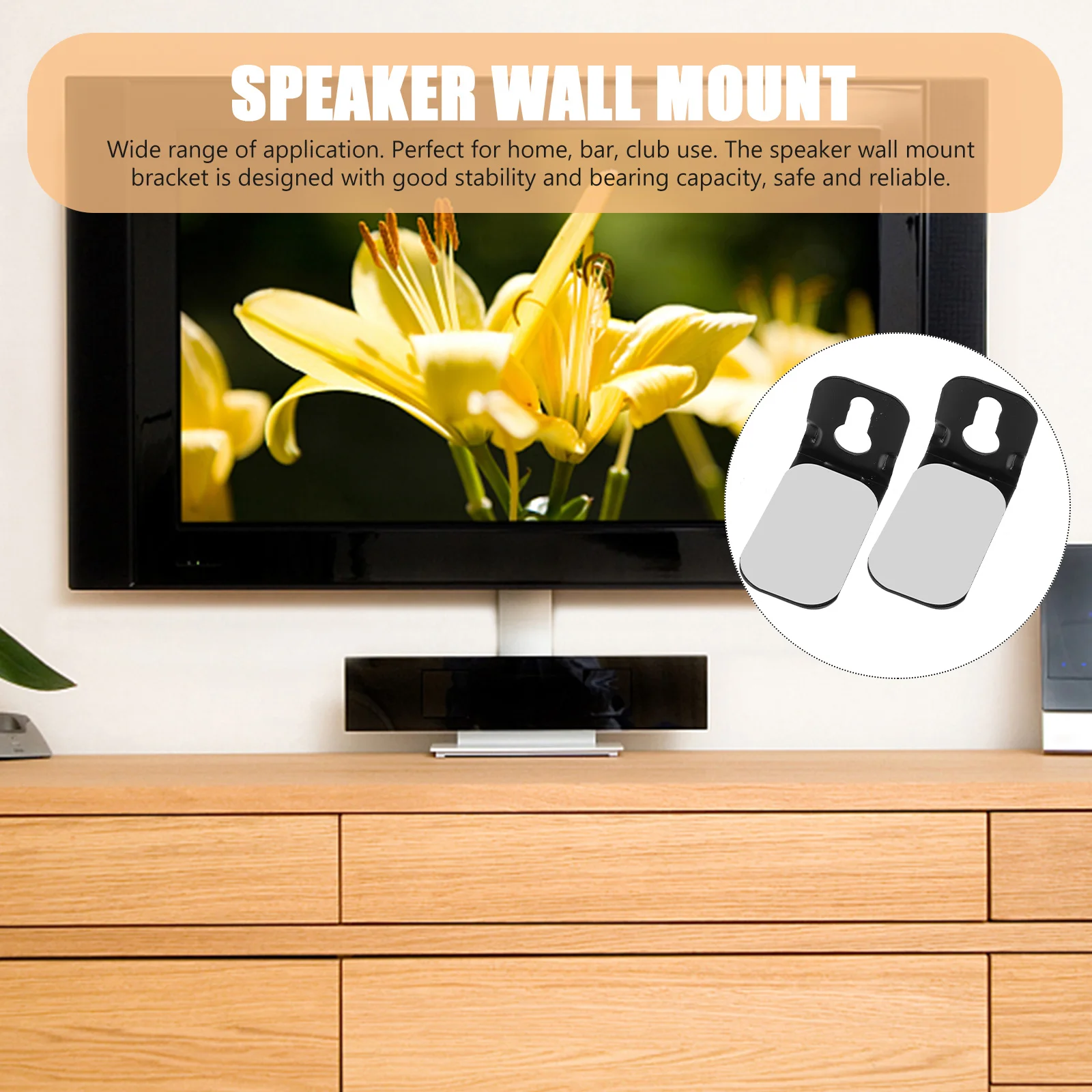 

1 set 1 Set Wall Mounted Speaker Stand Wall Speaker Bracket Universal Durable Strong Load Capacity Easy Install For Home