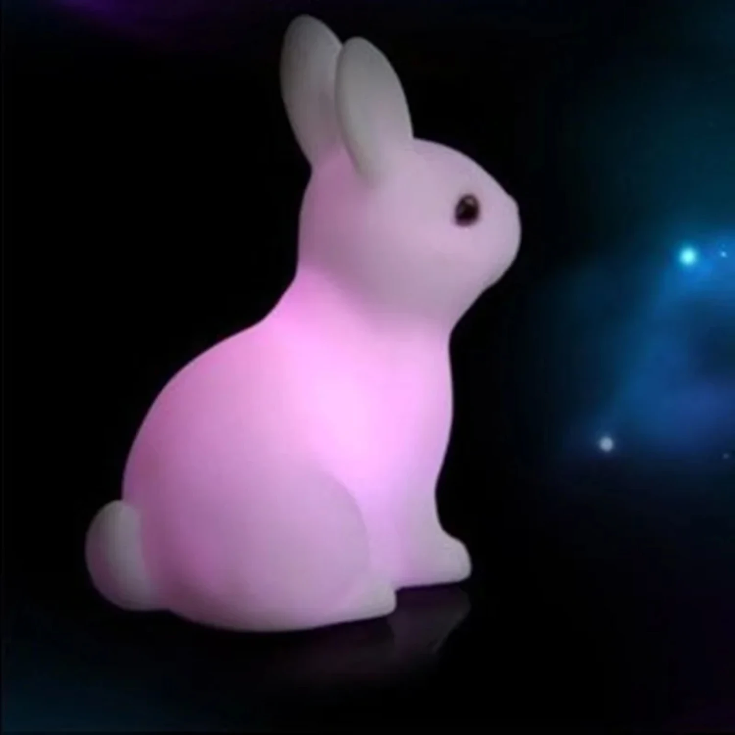 Veilleuse lapin dessin animé coloré et mignon, décoration animale pour chambre d'enfant, cadeau parfait pour bébé, nouveau