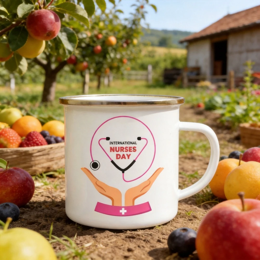 Original Kaffeetasse Internationaler Tag der Krankenschwestern Emaille-Becher Bierkrüge Trinkbecher für Tee Lustige Kaffeetassen Reisebecher Niedlich Ungewöhnlich