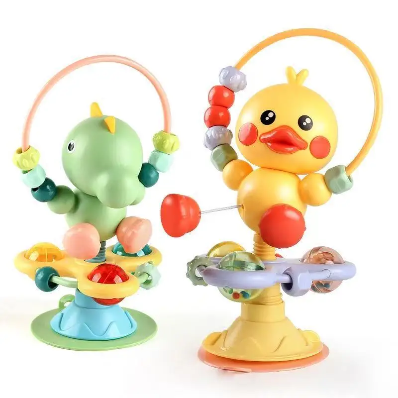 Giocattolo a sonaglio lenitivo per cartoni animati per bambini, divertente effetto sonoro, canzone per bambini, tavolo da pranzo per bambini, ventosa, giocattolo educativo per la prima educazione
