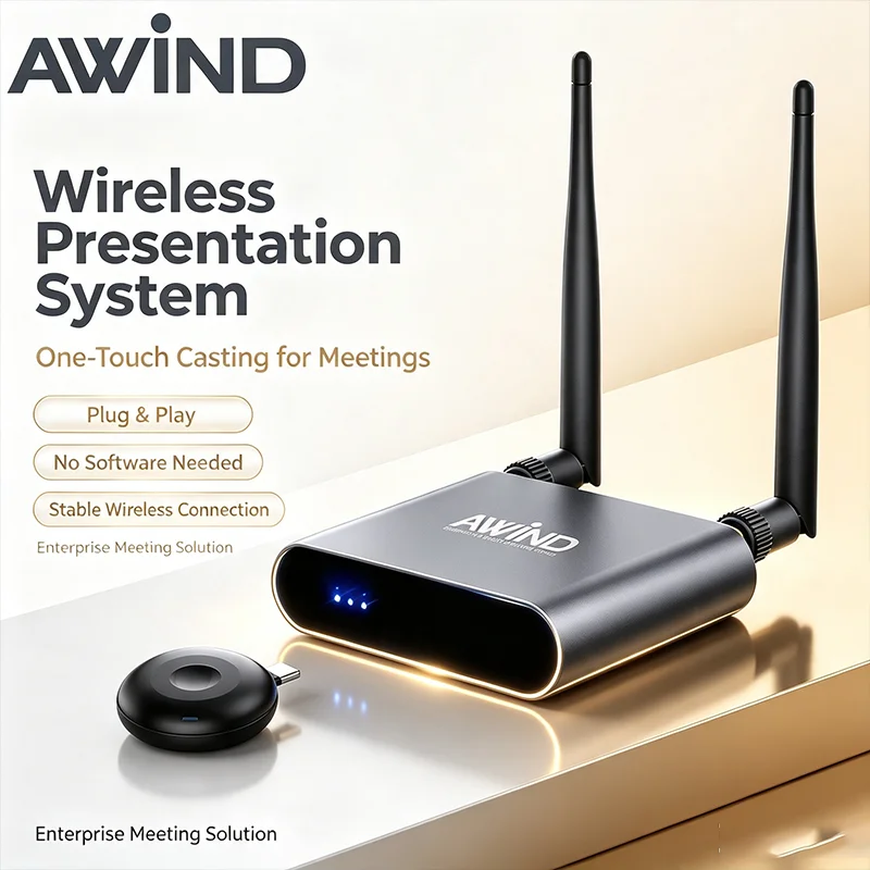 Wireless Screen Projector HDMI 4K HD Transmitter Receiver for Phone Laptop Computer Wireless Display Connection Monitor