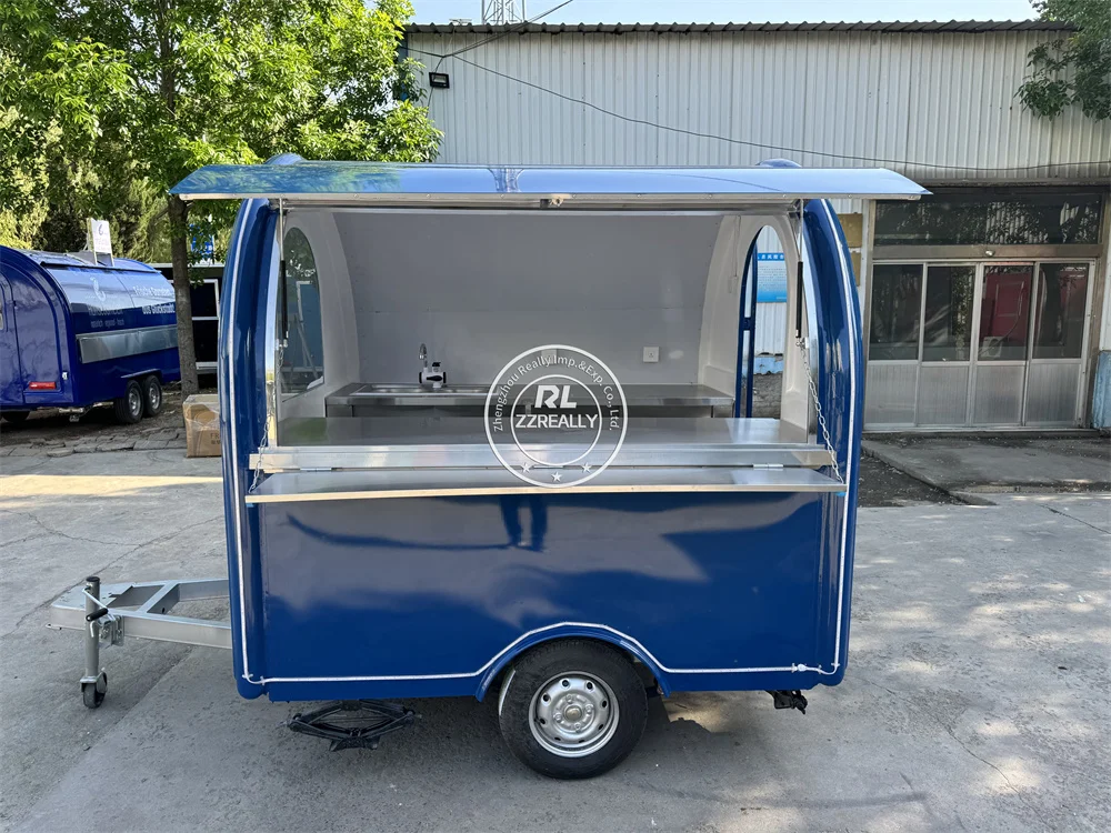 Уличная тележка для мороженого, грузовик для еды, мобильная кухня, полностью оборудованный уличный прицеп для еды, тележка для закусок с кофе