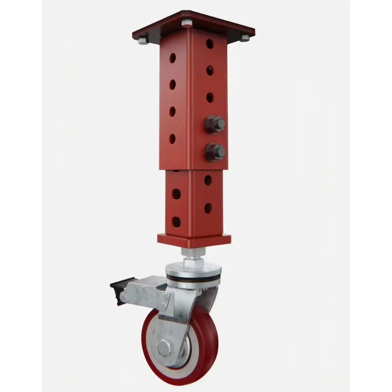 Adjustable height leg with wheels