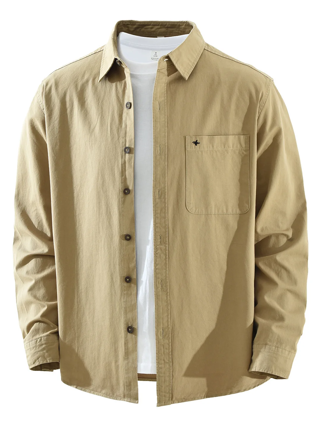 

Японская мужская модная свободная рубашка с длинным рукавом и вышивкой, из чистого хлопка, с воротником, для повседневного и художественного стиля