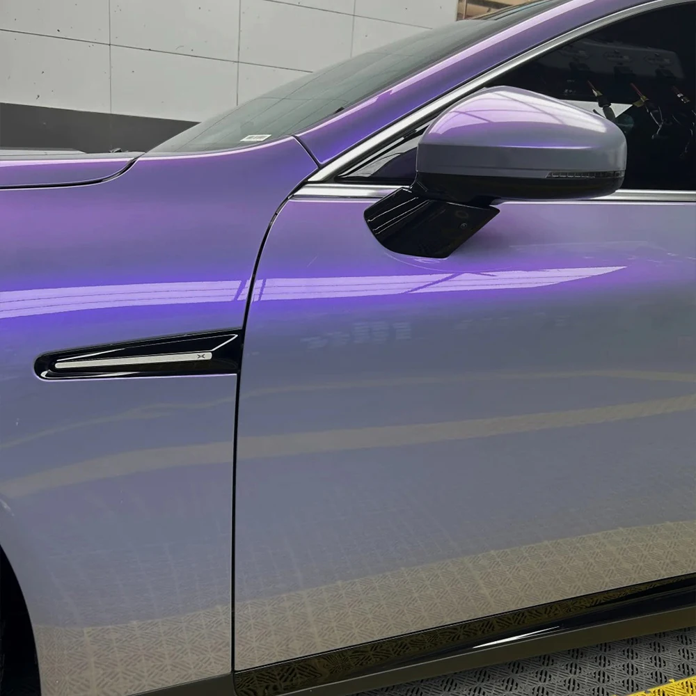 

Car Vinyl Film PET Magic Pearl Grey Purple Auto Wrap Decal Sticker With Air Release Motorcycle Car Body Exterior Decoration Film