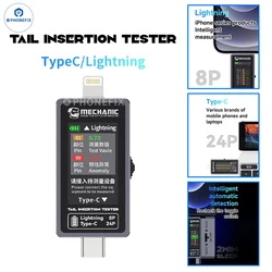 Mechanic T824 Phone Tablet Tail Insertion Detector Digital Display Current Power Check Independent Pin No Disassembly