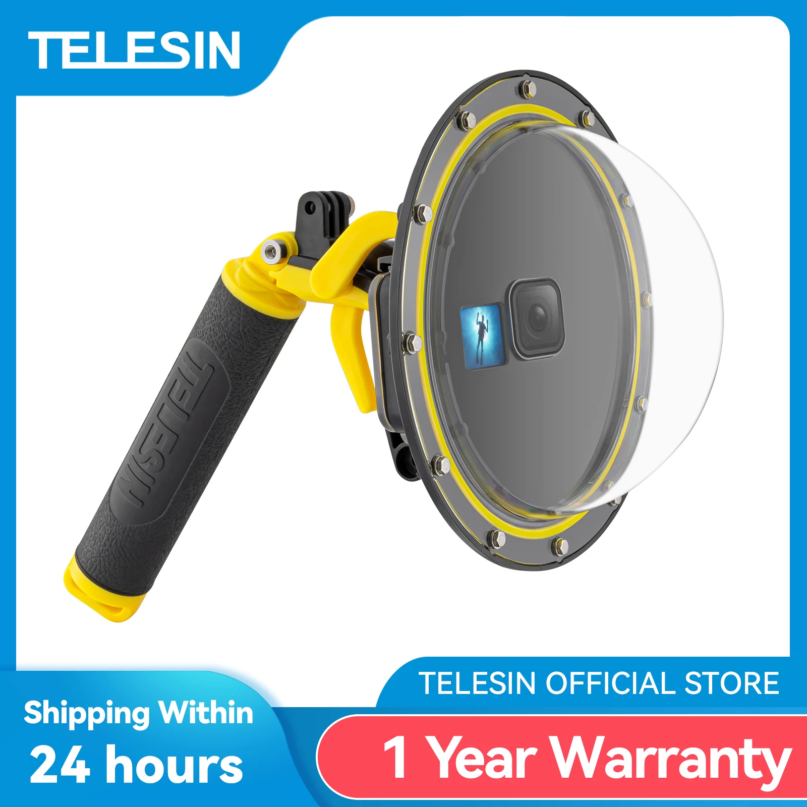 TELESIN 6\'\' Dome Port 30M Waterproof Case Housing For Gopro Hero 9 10 11 12 13 Trigger Dome Cover Lens Accessories