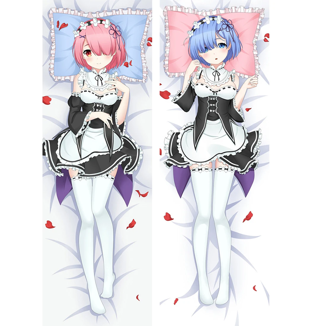 

kara hajimeru isekai seikatsu characters rem & ram throw Hugging body pillow anime sex Pillowcase 610090