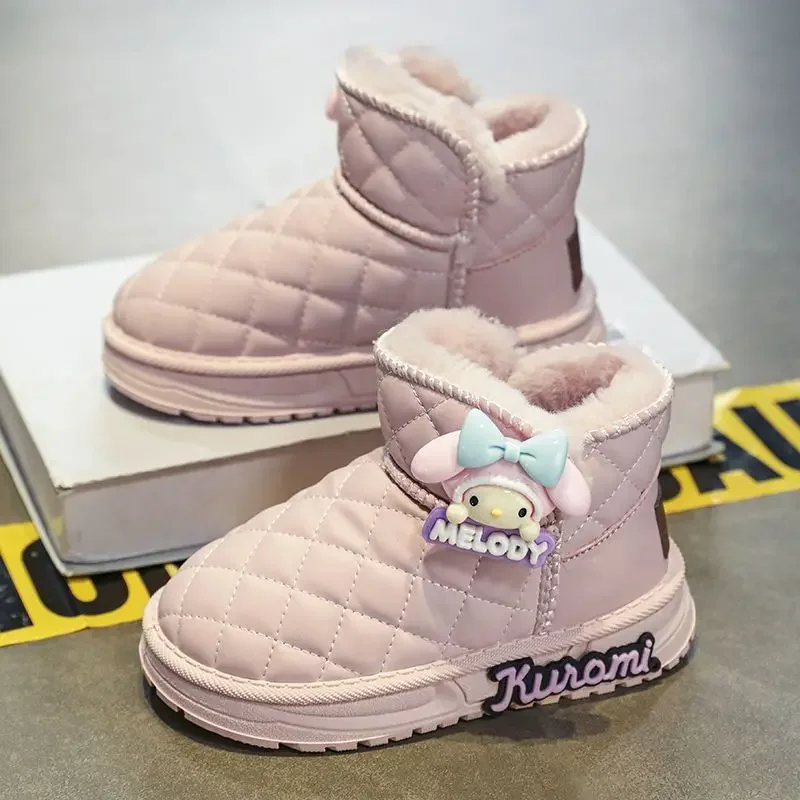 

Зимние плюшевые сапоги для детей, мягкие теплые бархатные зимние сапоги для детей, нескользящие непромокаемые зимние ботинки для мальчиков и девочек