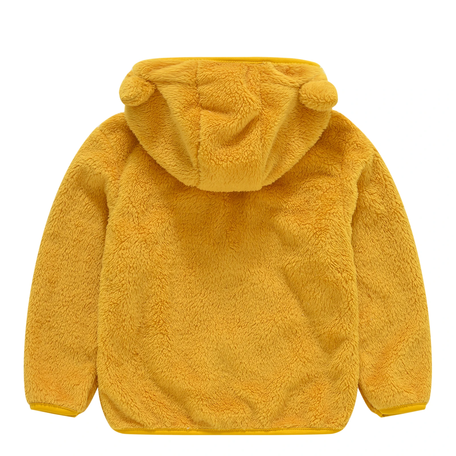 Girl’s and Boys  woolen hooded coat solid color zipper coat children\'s winter clothes