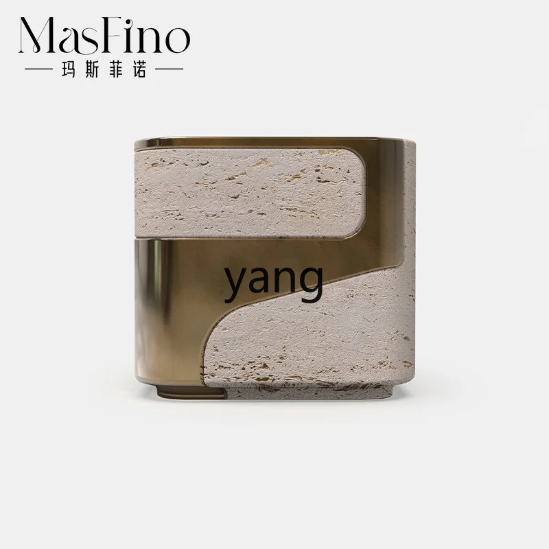 LH   Modern Simple Marble Light Luxury Bedside Table Sofa Side Cabinet Creative Living Room Small Cabinet