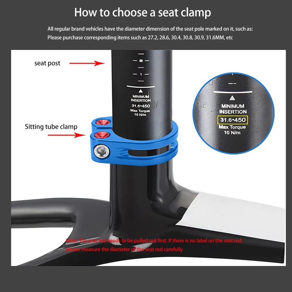 Road Bike Seatpost Clamp 31.8/34.9mm Quick Release Aluminum AlloyMountain Bicycle Seatpost Cutout Light Weight Fastener