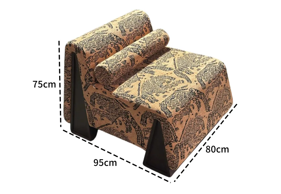 #￥Nordic Retro Designer Modern Solid Wood Single Sofa Chair Middle-Aged Leisure Chair for Cafe Hotels Apartments Living Room Use