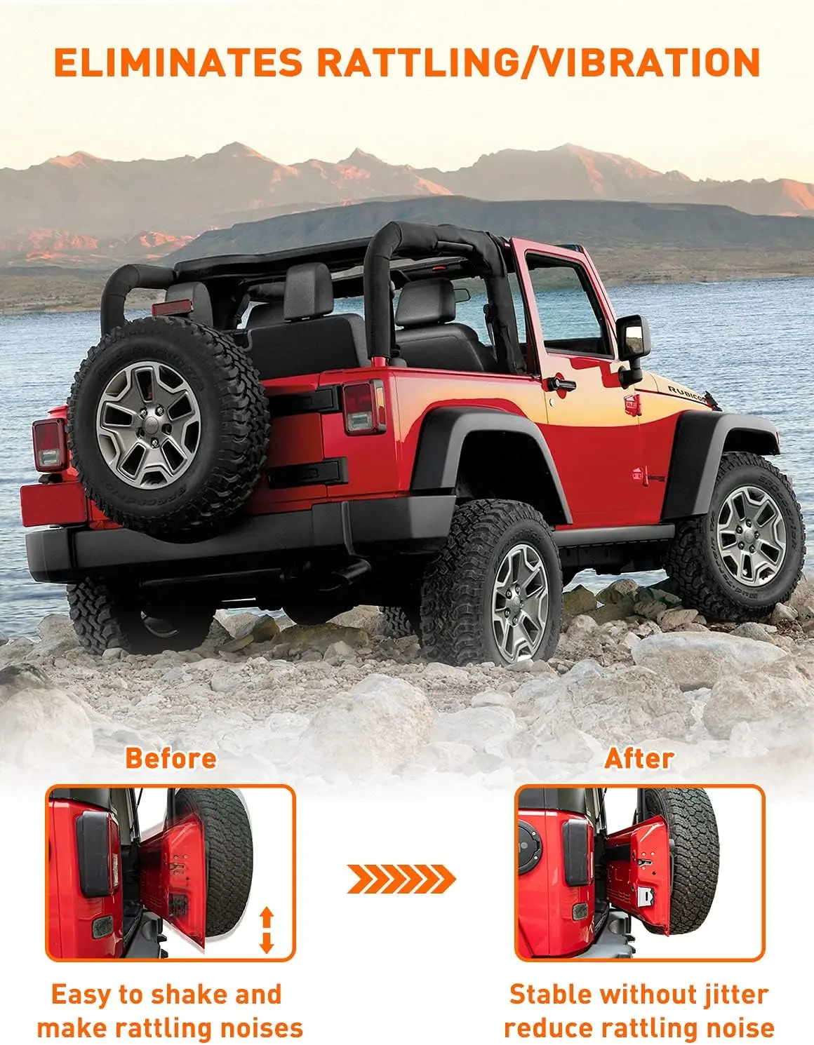 Limiter Rear Trunk Door Latch,Tail Gate Stopper for 2007-2018 Jeep Wrangler JK JKU 2-Door & 4 Door Replacement Accessories