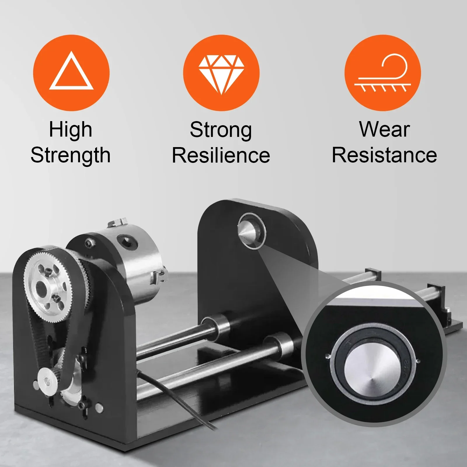 SIHAO Laser Engraver Rotary Axis 80mm 3-Jaw Spiral Chuck CNC Router Axis Measuring for CO2 Laser Engraving Machine