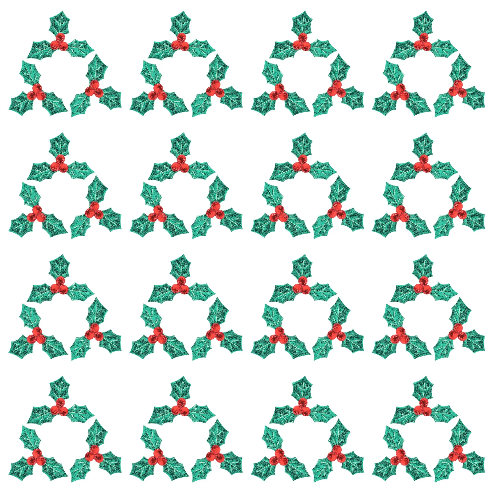 

100pcs Artificial Holly Berry Leaves Green Cloth Diy Christmas Party Decor Xmas Wreath Arrangement Supply Craft Ornament