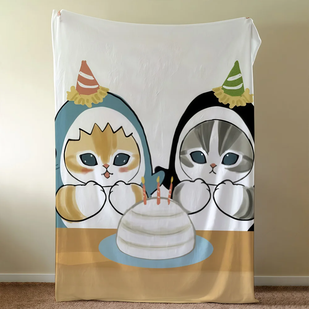 M-MofusandS-ES Cartoon Cute Blanket Soft Warm Furry Throw Super Kids Toys Bed Sofa Car Cradle