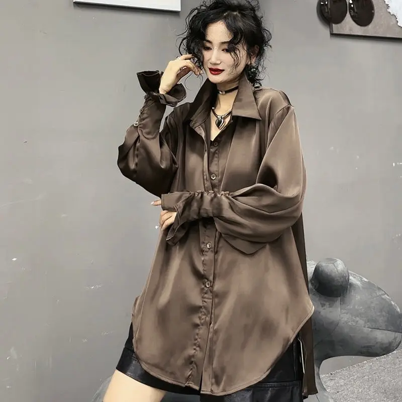 Large Size Women's Dress Autumn Fashion Return To The Ancients Loose Western Style Fallow All-match Korean Version Long Sleeve