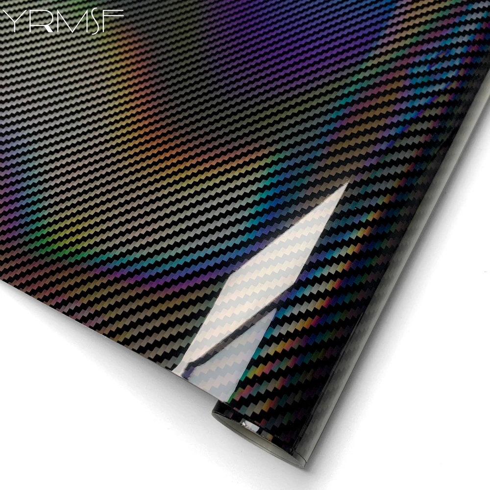 

Автомобильная наклейка, глянцевая лазерная виниловая пленка из углеродного волокна, водостойкая пленка для изменения цвета, клейкие наклейки против царапин для кузова автомобиля