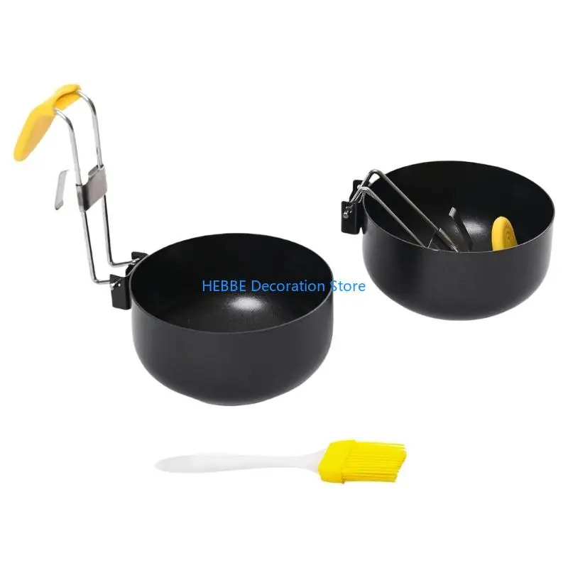 B0KC Folding Eggs Boiling Pots Metal Texture Perfect for Easily Eggs Poaching