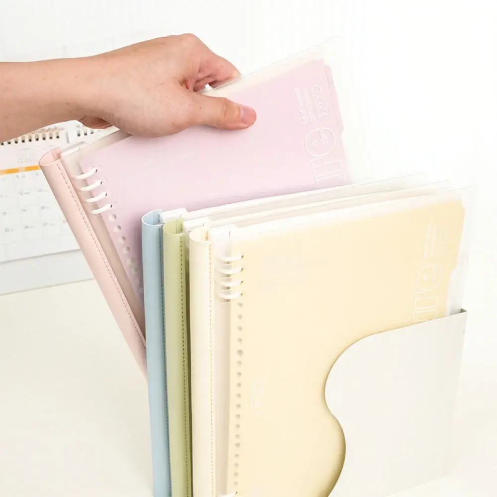 Foldable B5 Loose Leaf Journal For Mengjin Soft PU Cover Planner Diary Pastel Color Writing Notebook School Supplies