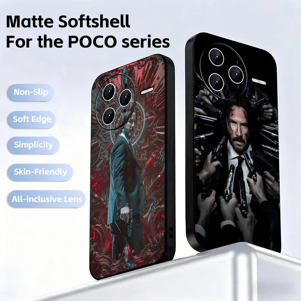 Классический фильм Джон Уик чехол для телефона Xiaomi POCO M7 M6 M5 X7 X6 X5 F7 F6 F5 Мягкий черный чехол для телефона Pro 5G