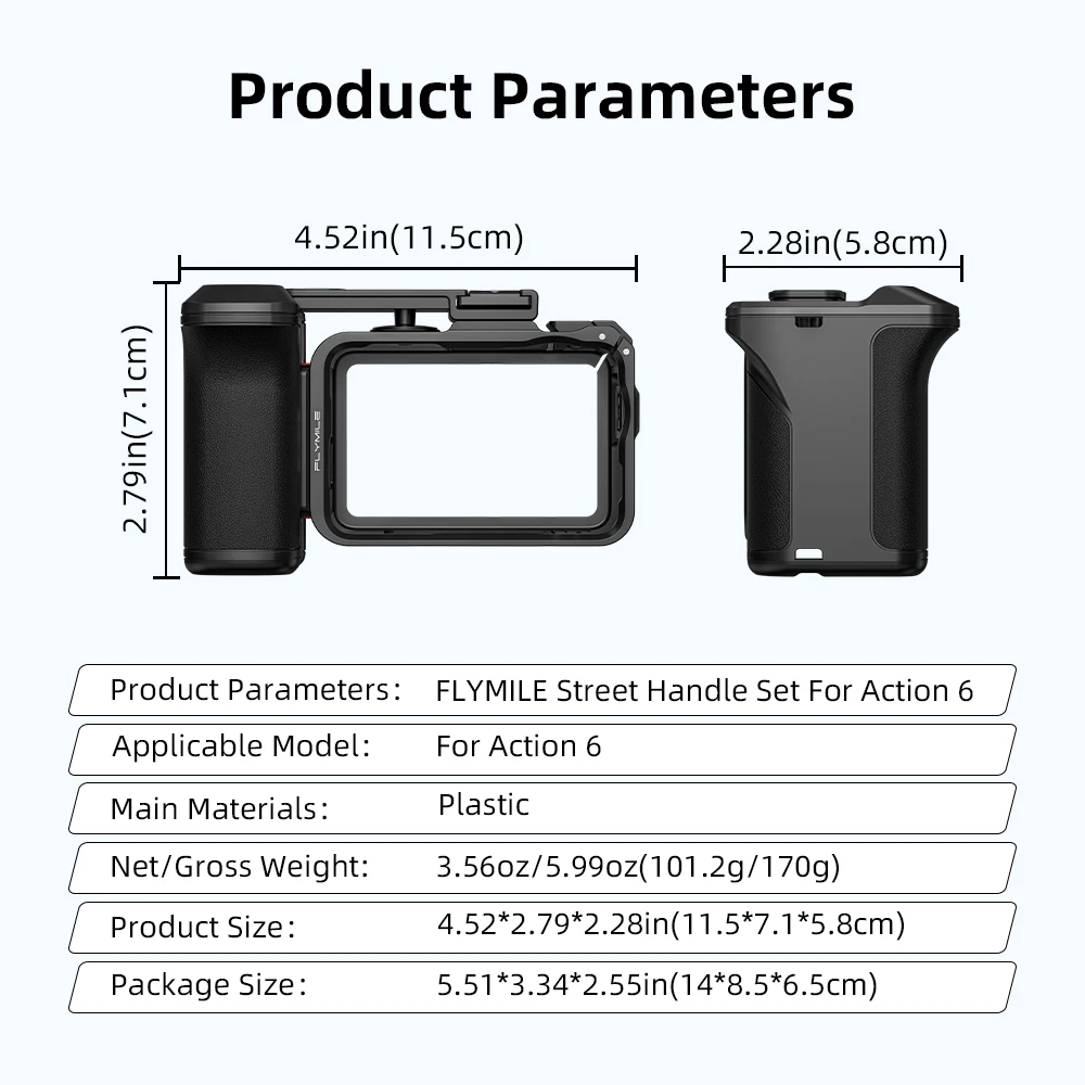 Flymile Street Grip Kit für DJI Osmo Action 6 Kamera-Griff Erweiterungshalterung mit Auslöseknopf Schutzhülle Zubehör – Detail 12