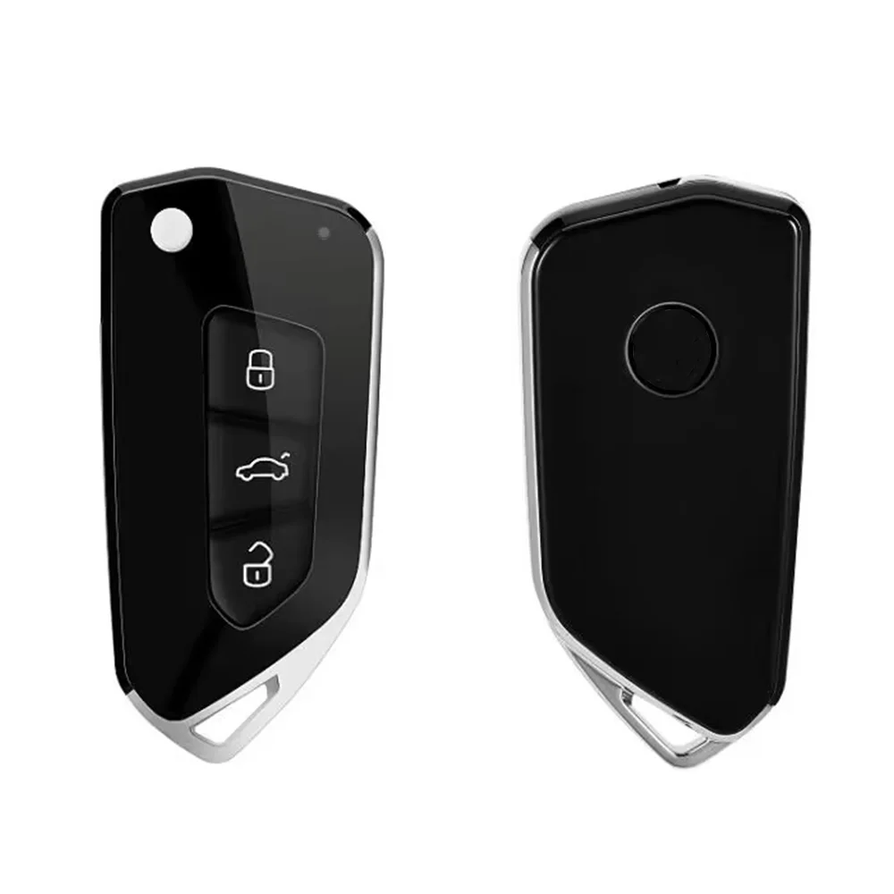 OkeyTech zmodyfikowany składany pilot samochodowy kluczyk Flip Fob 3 przycisk do VW polo passat b5 Tiguan Golf dla VOLKSWAGEN Seat Skoda