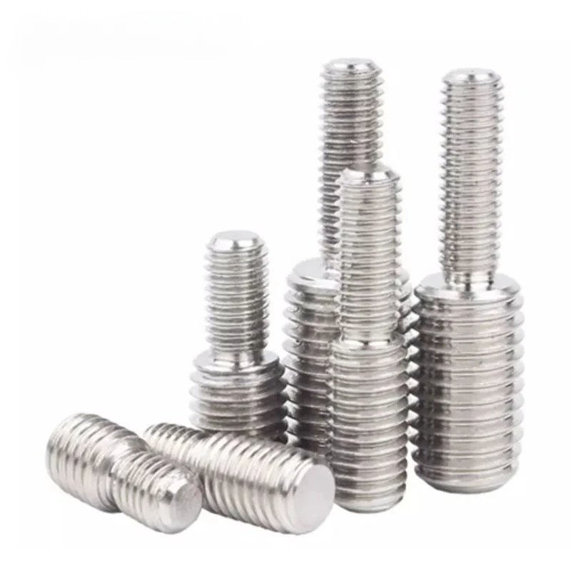 304 الفولاذ المقاوم للصدأ مزدوجة رئيس نقل مسامير M3 M4 M5 M6 M8 M10 M12 M14 M16 M20 موضوع محول ذكر إلى ذكر تحويل الترباس