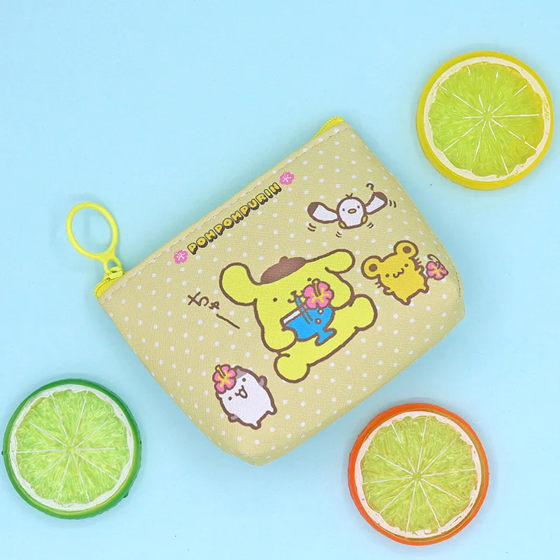 Original Sanrio Anime Wallet Hello Kitty Women\'s Bag Kulomi Melody Cinnamoroll Cartoons Mini Coin Purse Portable ID Card Holders