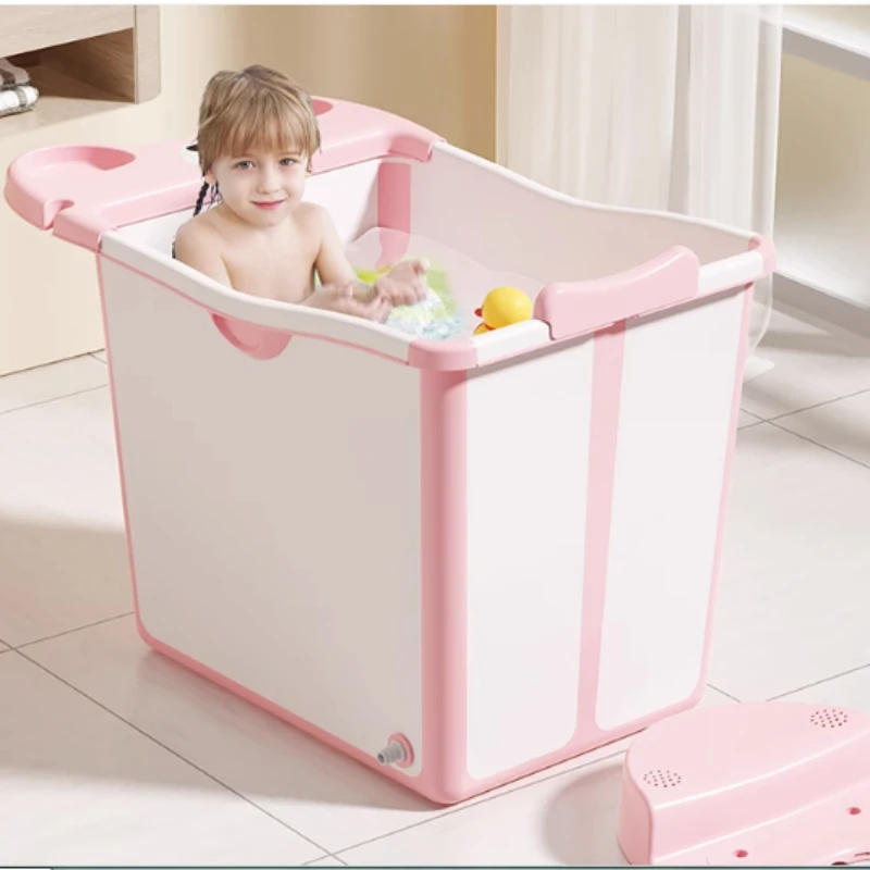 Portable Vertical Folding Bath Basin for Baby, Bathroom Barrel, Seam Storage, Bath Bucket, Thickening and Increasing