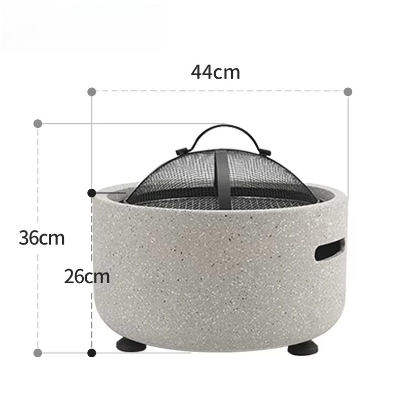 Portable Magnesium Oxide Fire Pit Table Outdoor Fire Bowl BBQ Grill Multifunction Patio Heater Camping Smokeless MGO Fire Pit